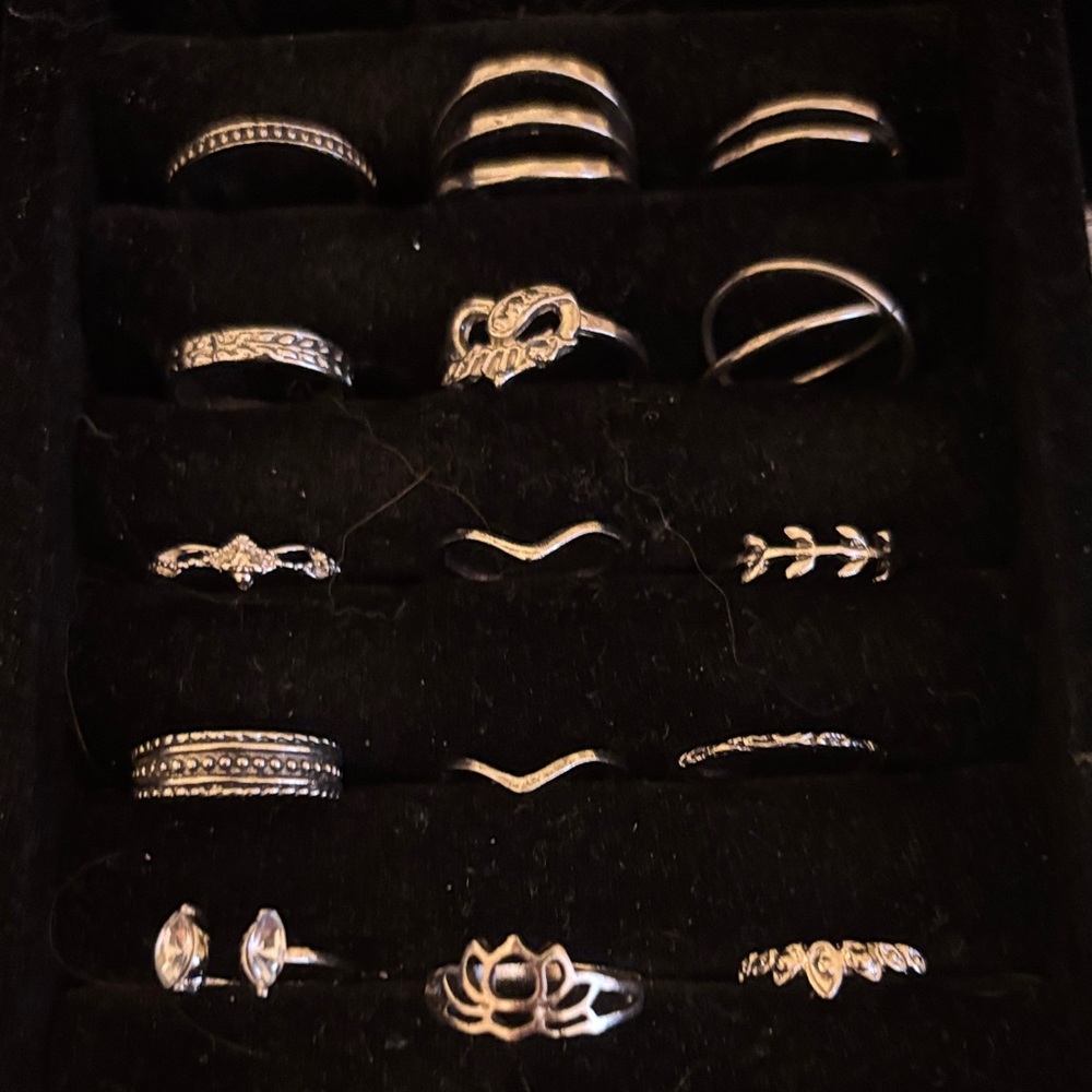 15 Rings for stacking or toe rings Variety
